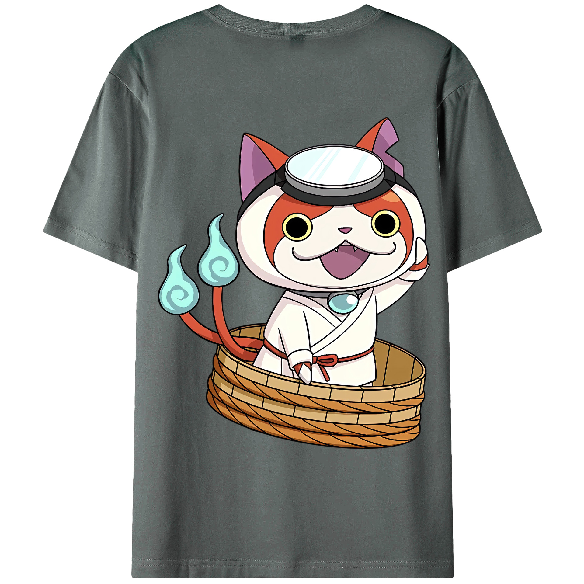 （画像用） 妖怪ウォッチ Yo-kai Watch 綿100％ メンズ半袖Tシャツ（バックプリント） 通気性